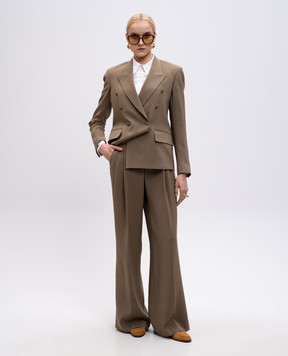 Jacob Lee Khaki silk pants WTP056SS25SCLO