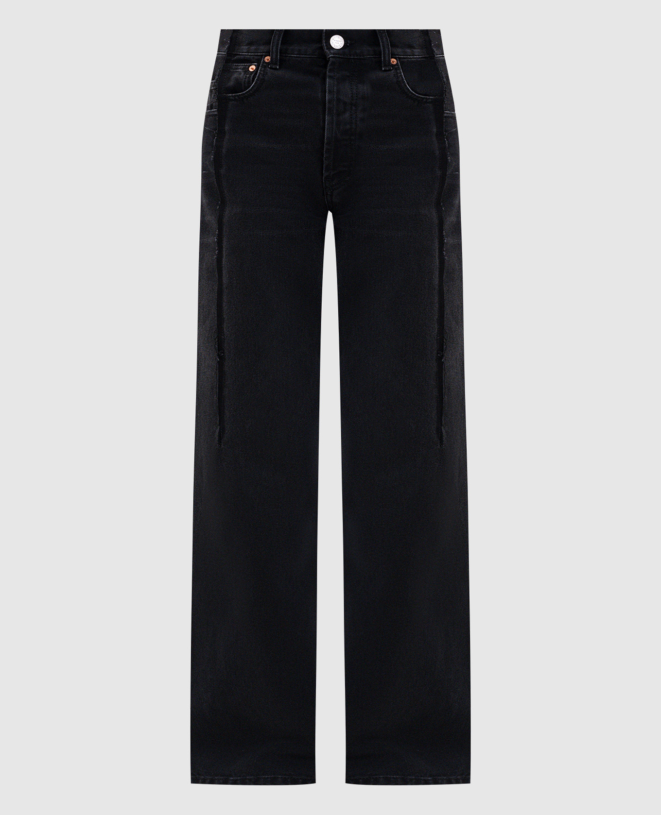 

Black Cut Reconstructed Jeans with Logo Patch Vetements