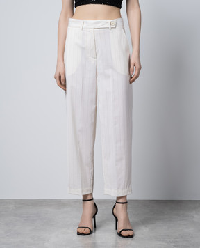 Ballantyne Beige striped wool pants BLT175GWR01