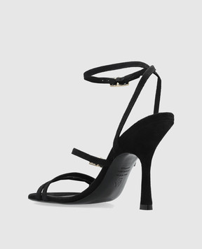 Stuart Weitzman Georgie black suede sandals SK095