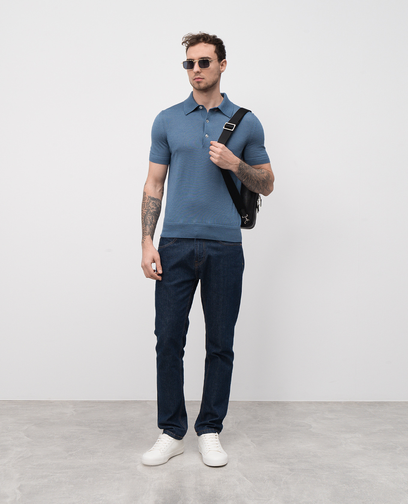 Blue cashmere and silk polo shirt Tom Ford 2
