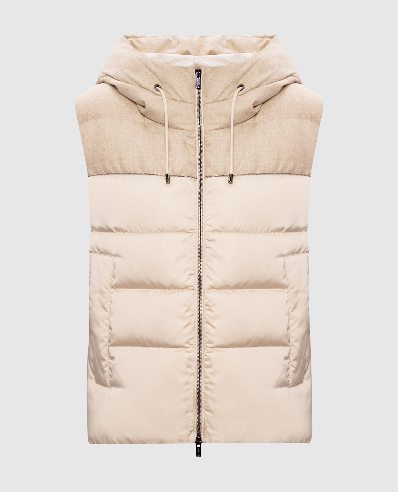 

Beige down vest with monil chain Peserico