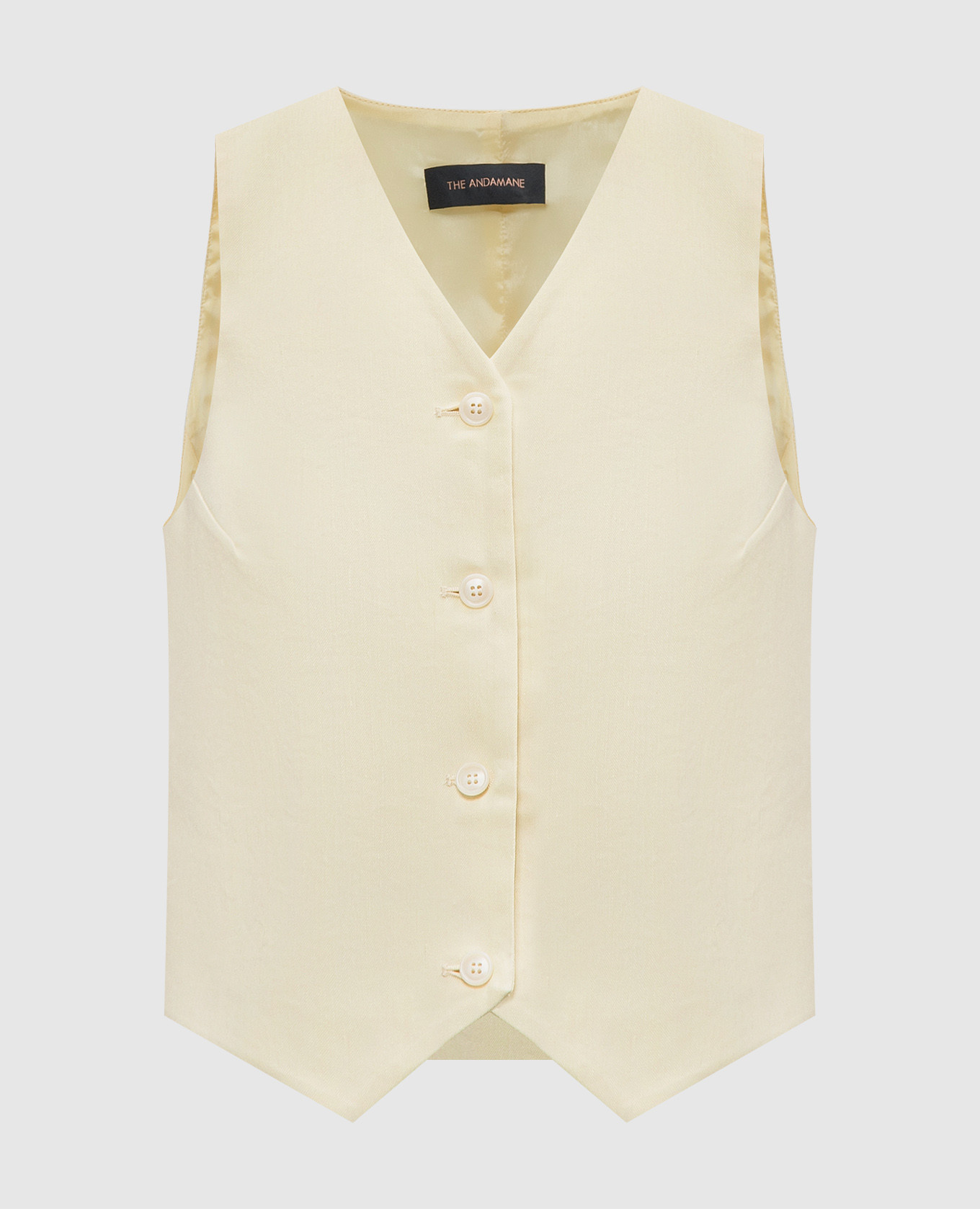 

Yellow waistcoat Pauline with linen The Andamane