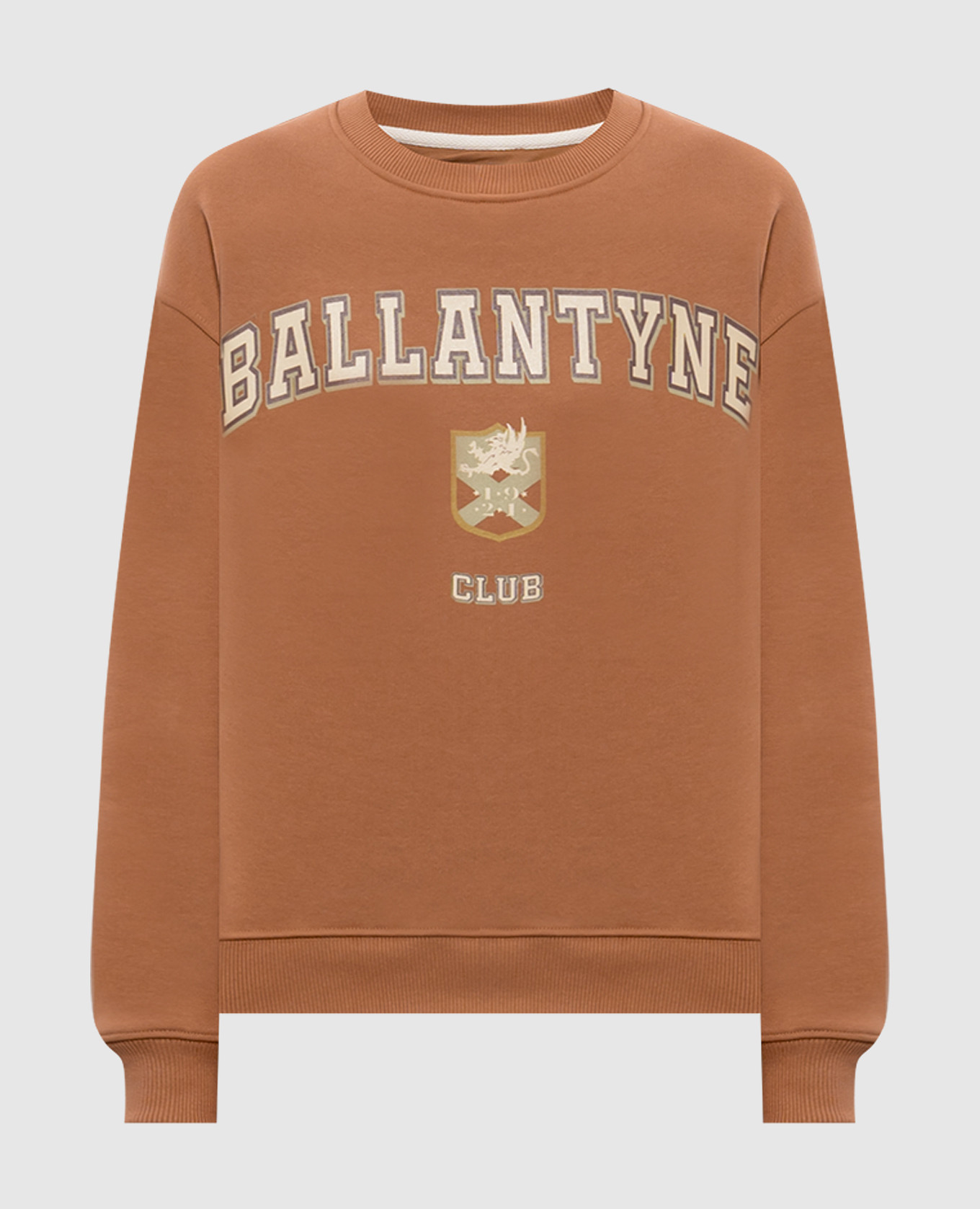 

HERITAGE CLUB brown sweatshirt with logo print Ballantyne