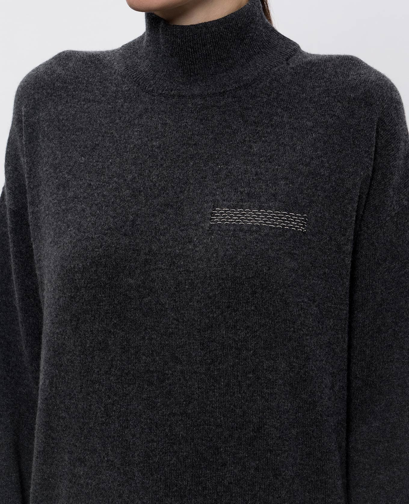 

Wool, silk and cashmere sweater with monil chain Peserico, Grey