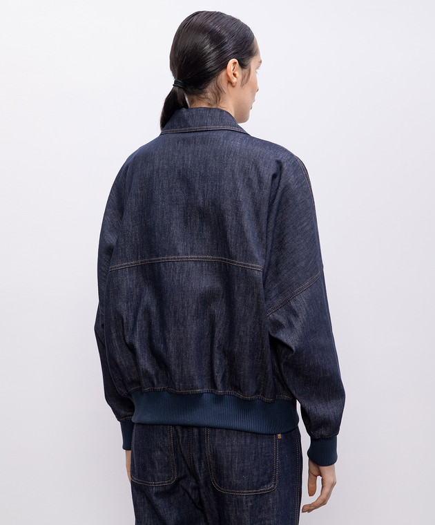 ジャケット BRUNELLO CUCINELLI Women Jackets MB1257470 C001 BLUE Brunello Cucinelli Women's Dark Blue Cotton Denim Coat – 2Men