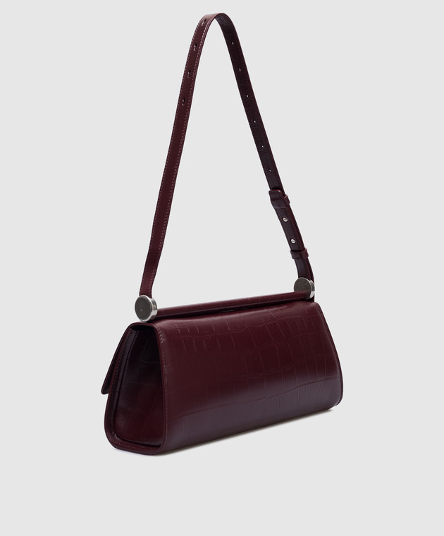 Jil Sander - Ghost burgundy crocodile embossed leather bag with