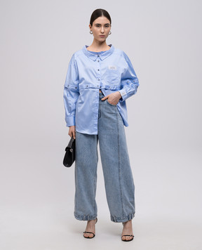 Rokh Blue shirt with logo R0CA294
