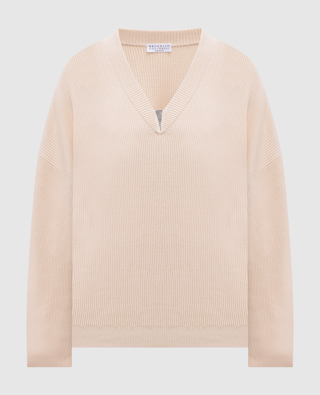 

Beige pullover with monil chain Brunello Cucinelli