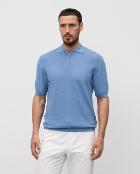 Cashmere&Whiskey Blue polo shirt with pattern CH104Z