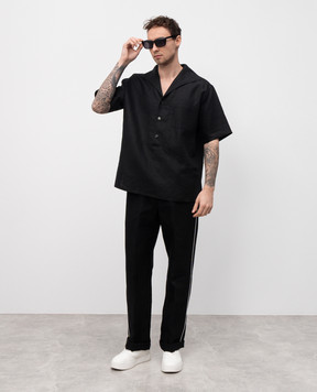 Dolce&Gabbana Black linen and silk pants GVRMATFU4MC