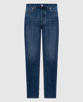 Brunello Cucinelli Blue jeans with a worn effect ME645D3210