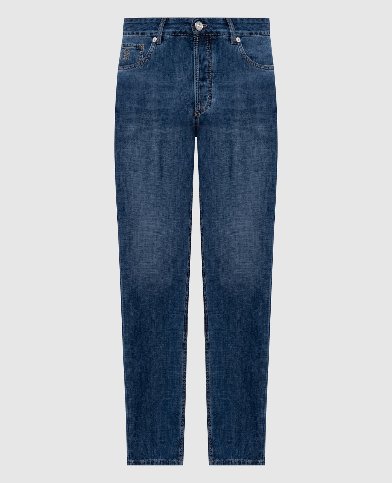 Blue jeans with a worn effect Brunello Cucinelli