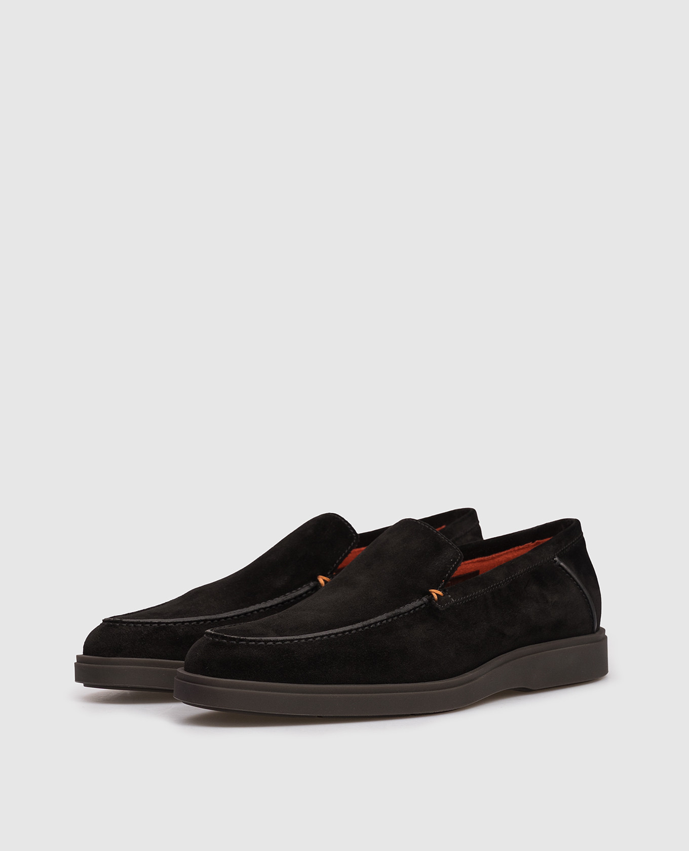 

Black suede loafers Santoni