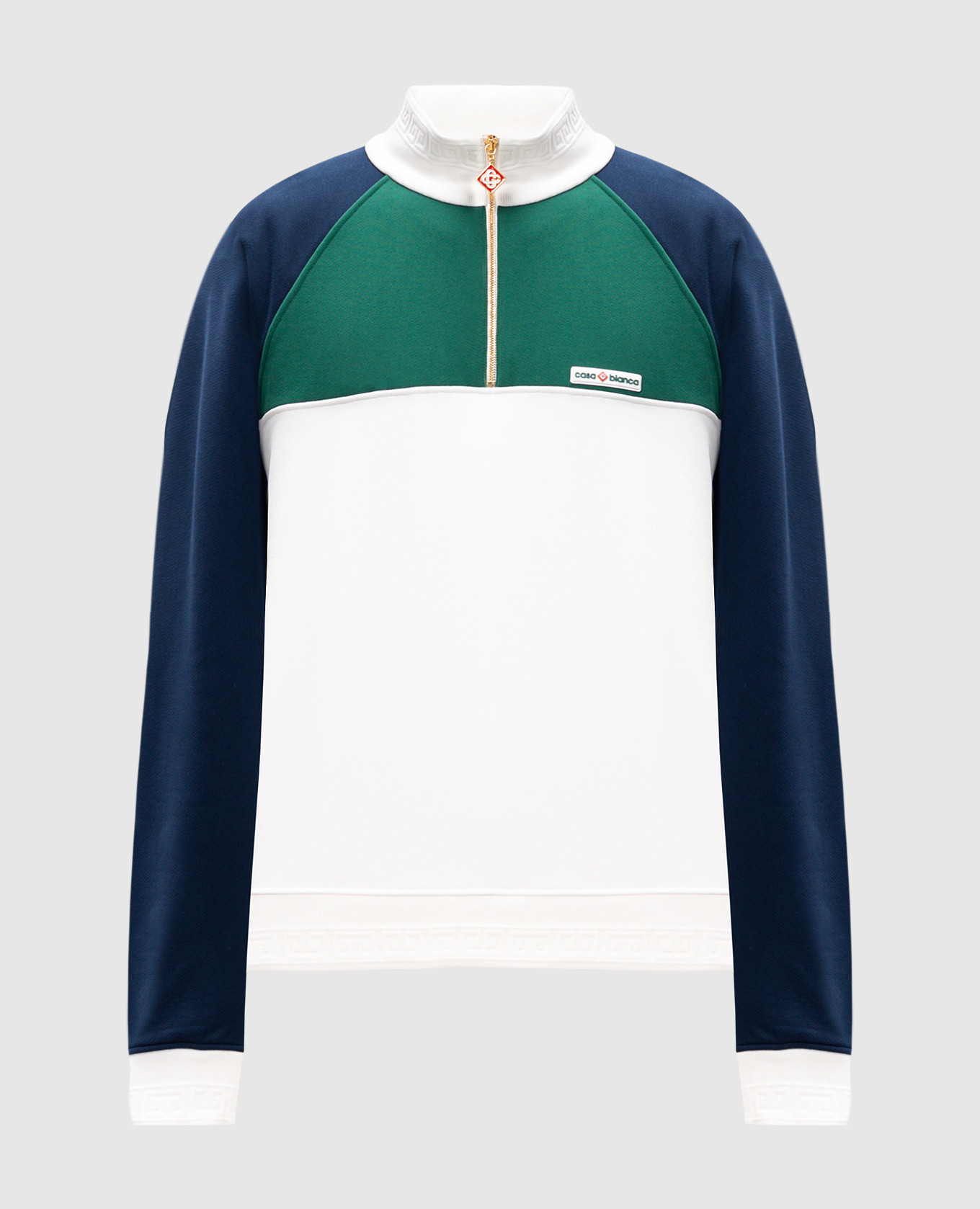 

White sweatshirt in a color-block style with a logo Casablanca
