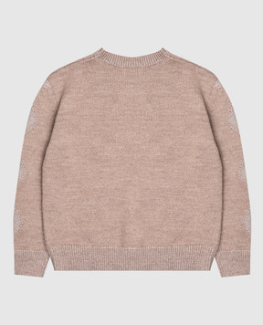 Dolce&Gabbana Children's brown wool sweater with DG monogram print L4KWH9JDVDH812+