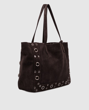 Valentino NELLCÔTE brown suede tote bag 6W0B0R79JET