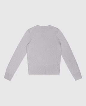 Dolce&Gabbana Children's gray jumper with lurex and crystals L5KWK2JFMJC6