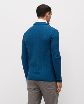 Officina 36 Blue cardigan with wool CUBG21