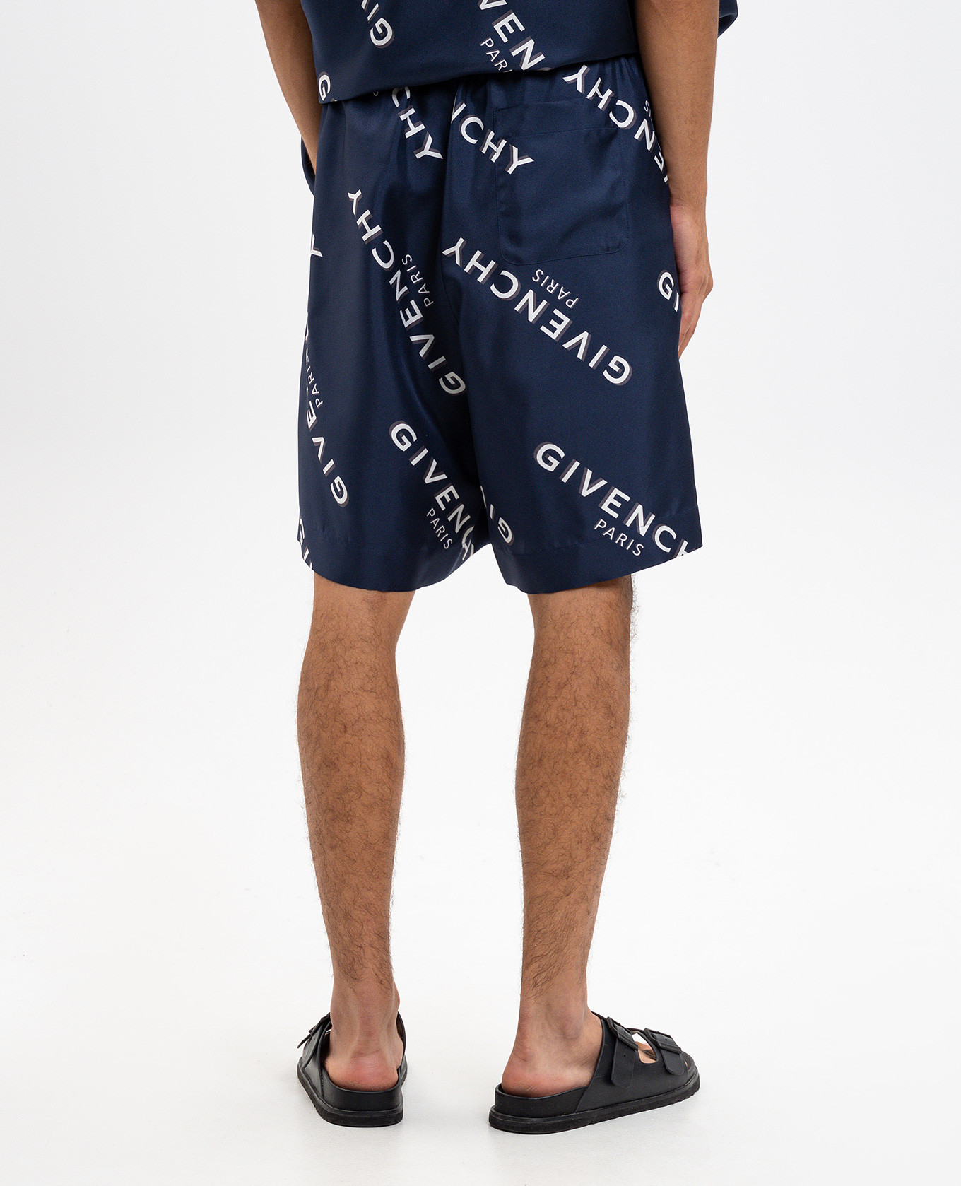 

Blue silk shorts with logo Givenchy