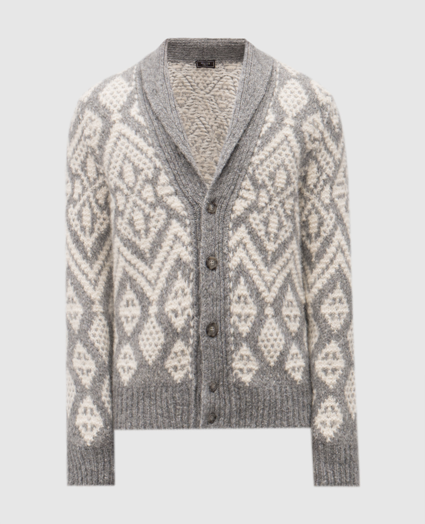 

White cardigan with alpaca wool pattern Peserico