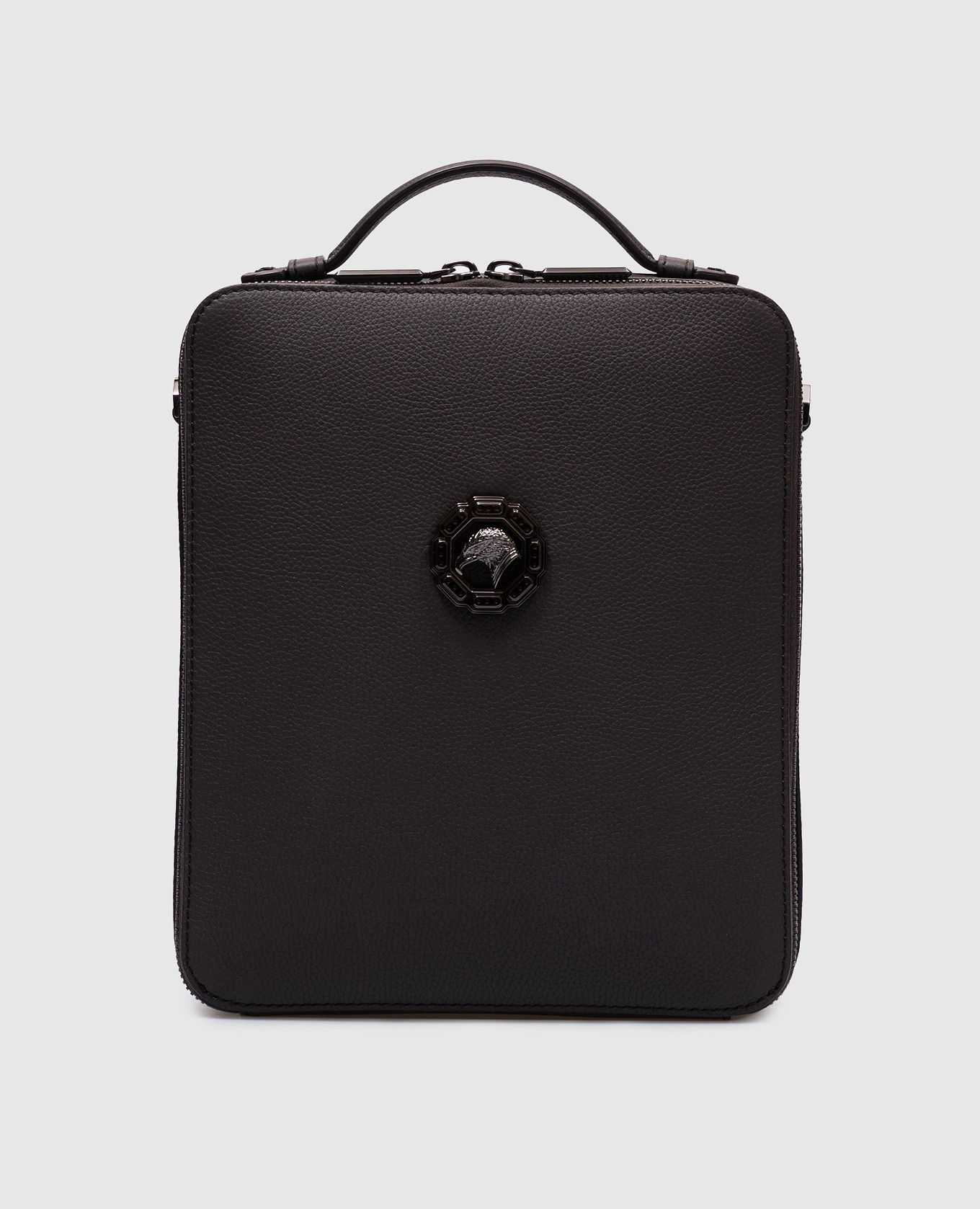 

Brown leather bag with logo emblem Stefano Ricci