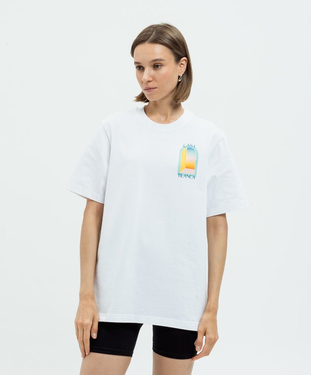 Casablanca - White T-shirt L'Arc Coloré with a print