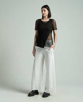 Masnada Black t-shirt with double construction 7692