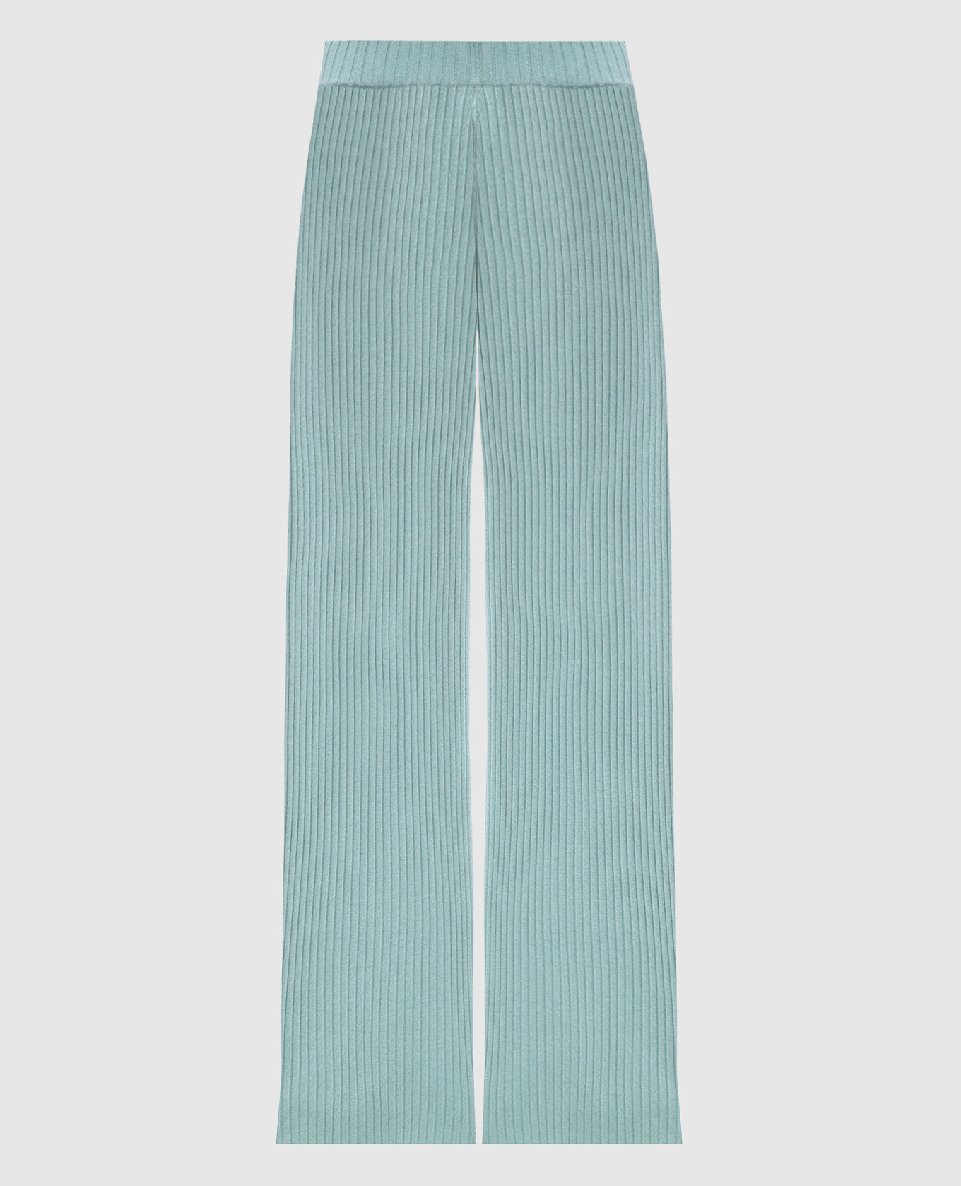 

Green ribbed cashmere flared pants Allude