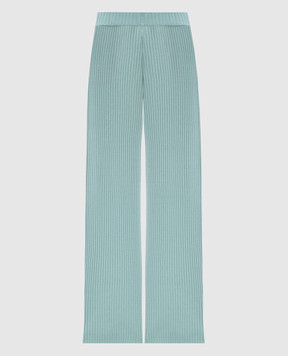 Allude Green ribbed cashmere flared pants 25211148