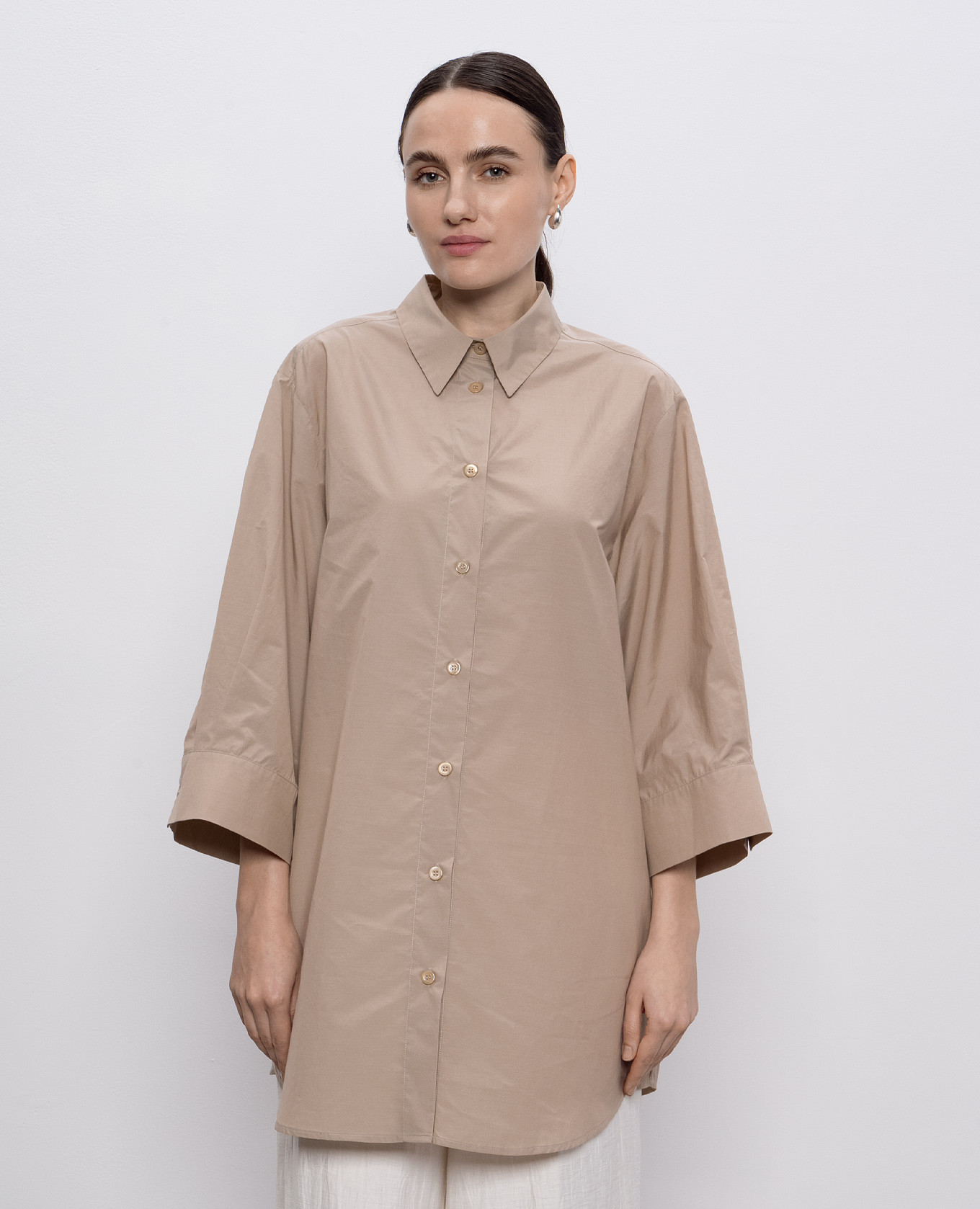 

Beige long shirt Peserico