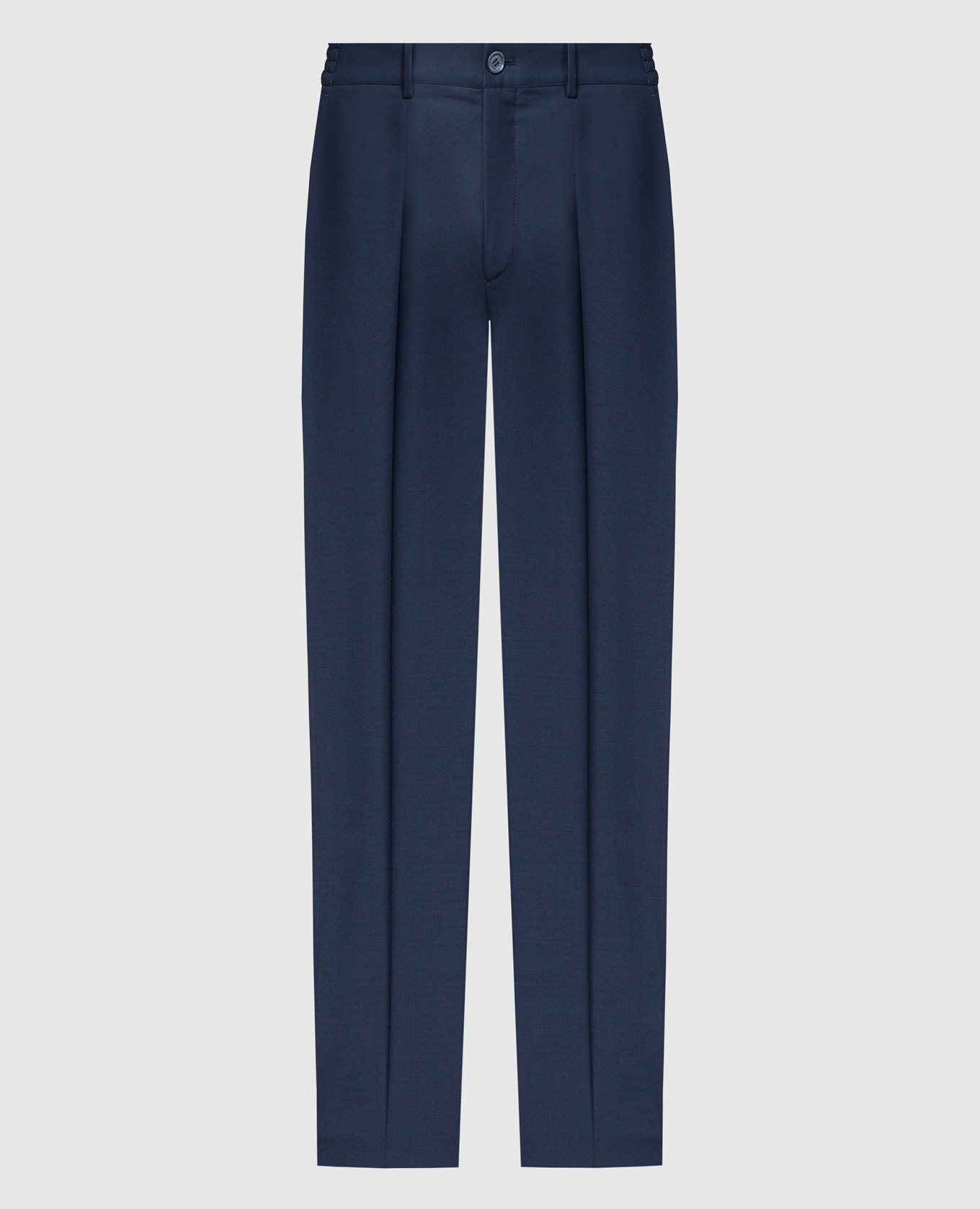 

Blue wool trousers with metallic logo Stefano Ricci