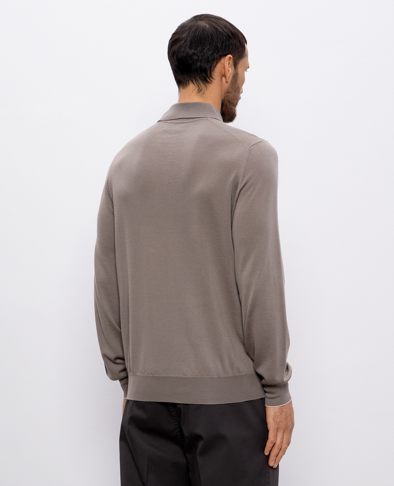 

Brown wool and cashmere polo shirt Brunello Cucinelli