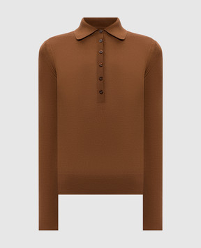 Ermanno Scervino Brown wool polo shirt D475M341IVH