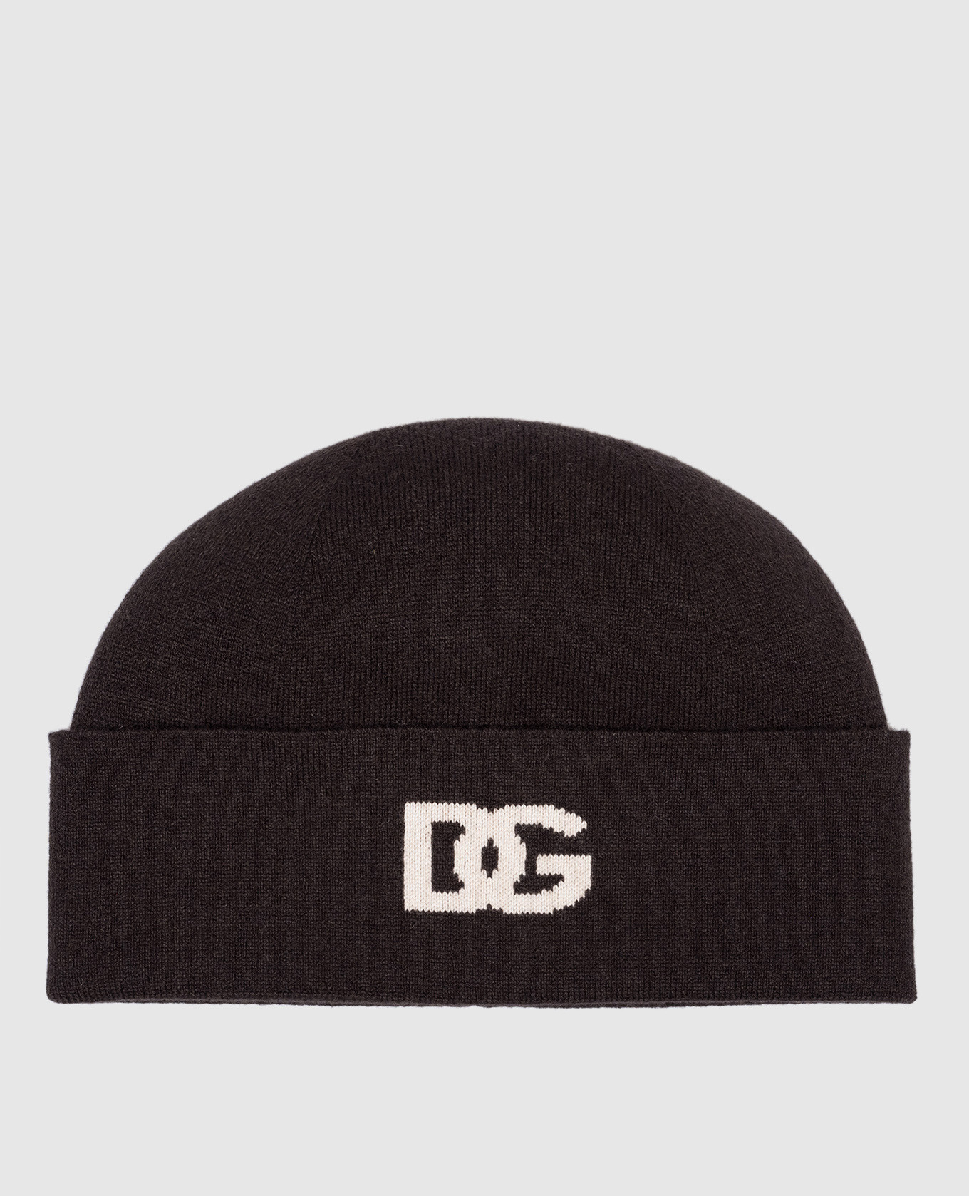 

Brown cashmere beanie with DG logo pattern Dolce&Gabbana