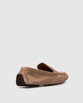 The Row Lucca beige leather moccasins F1479L74