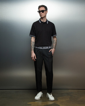 Versace Jeans Couture Black pants with a logo pattern 76GAA109N0309