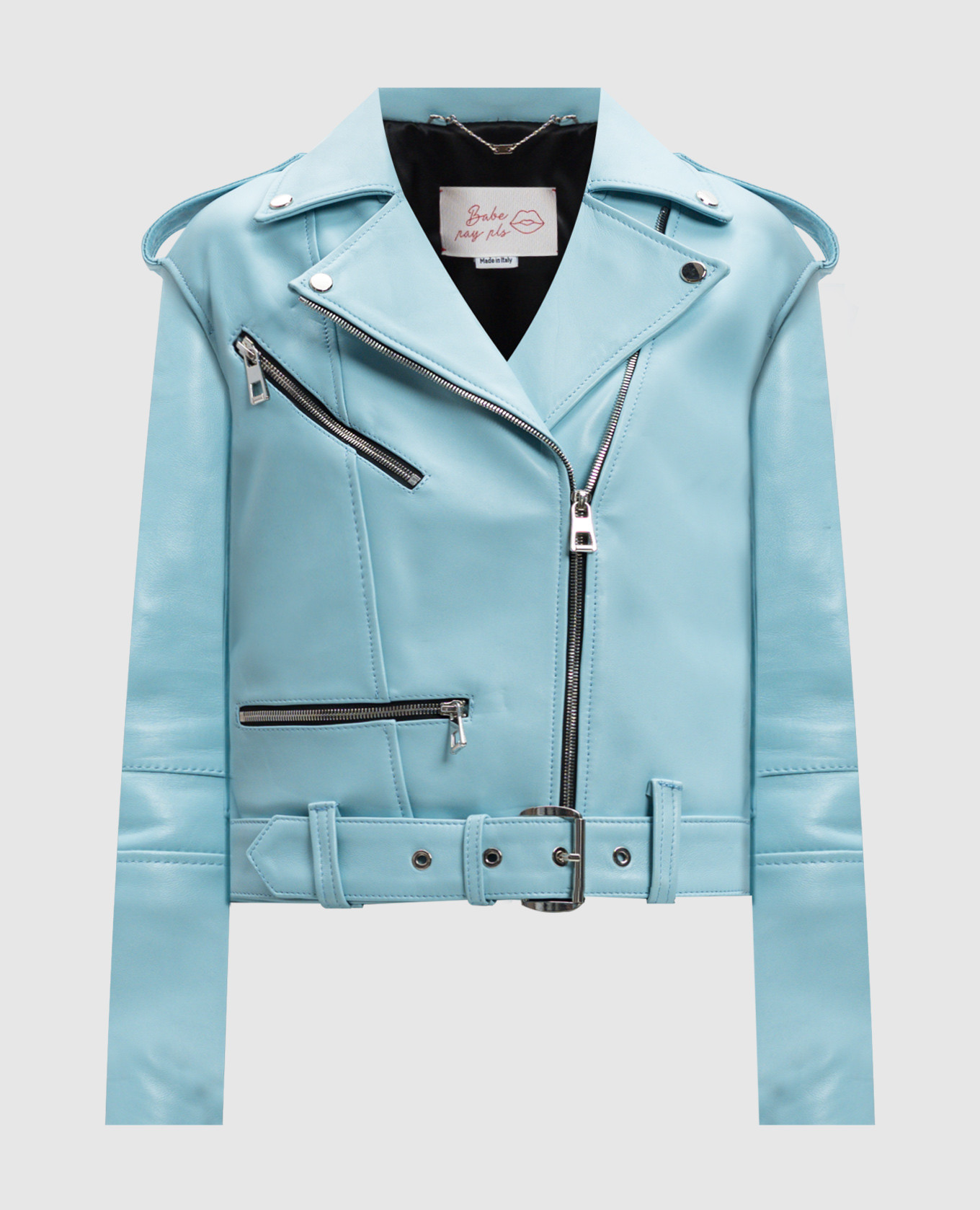 

Blue leather jacket Babe Pay Pls, Light blue