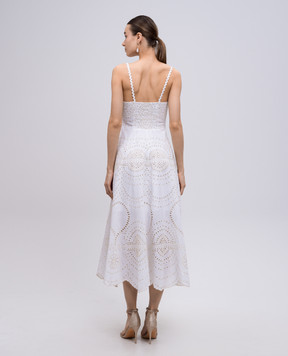 Charo Ruiz Catta white embroidered linen dress 254612