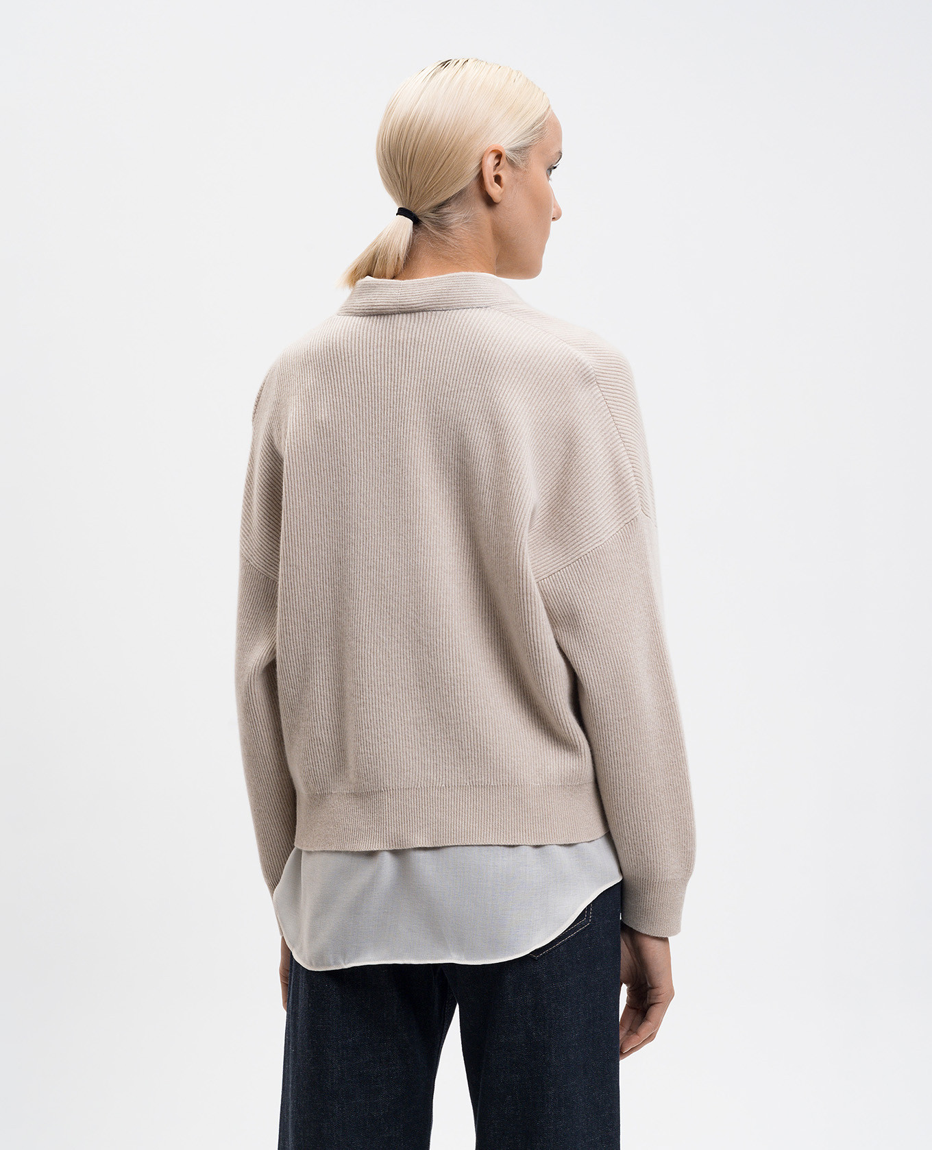 

Beige cashmere cardigan with blouse Brunello Cucinelli