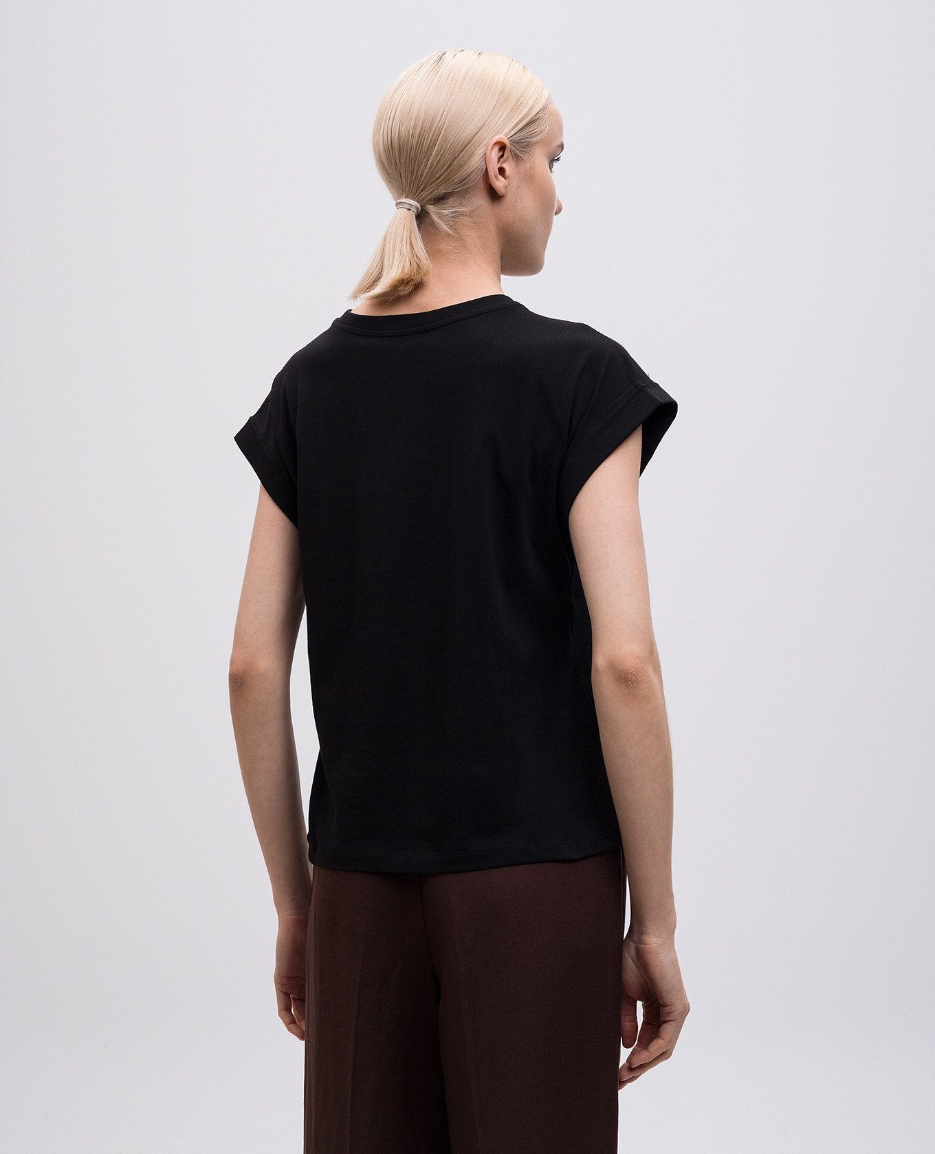 

Black T-shirt with applique Twinset