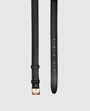 The Row Black leather Moon belt W1644L60