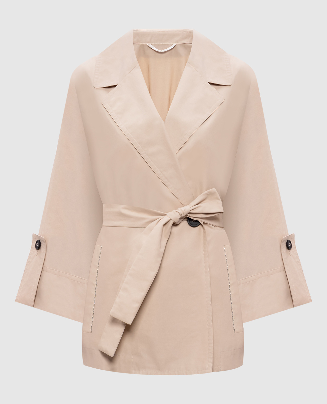 

Beige trench coat with monil chain Peserico