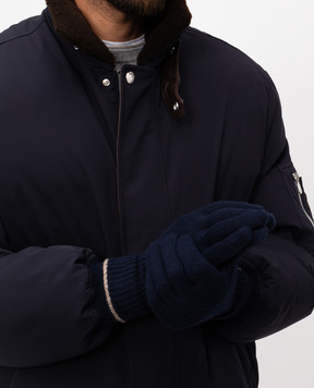 Brunello Cucinelli Blue cashmere gloves M2293118