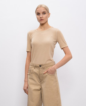 UMA WANG Beige T-shirt with vintage effect UP1032