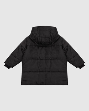 Balmain Children's black jacket with branded pattern BX2P50B00921214