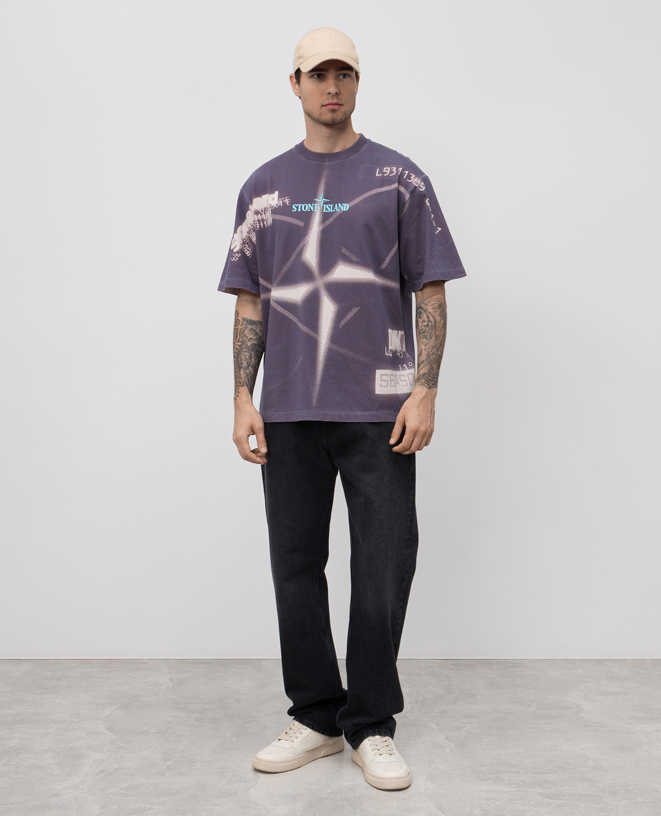 

Blue t-shirt with logo print Stone Island