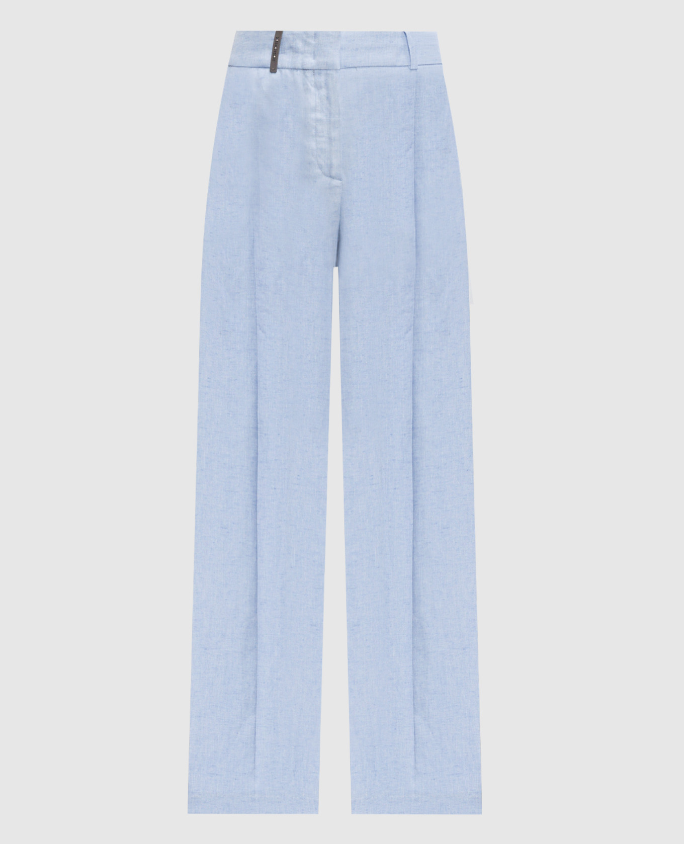 

Blue linen pants with a patch Peserico, Light blue