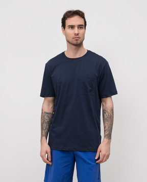 Vilebrequin Blue T-shirt with logo emblem TTNU0P00