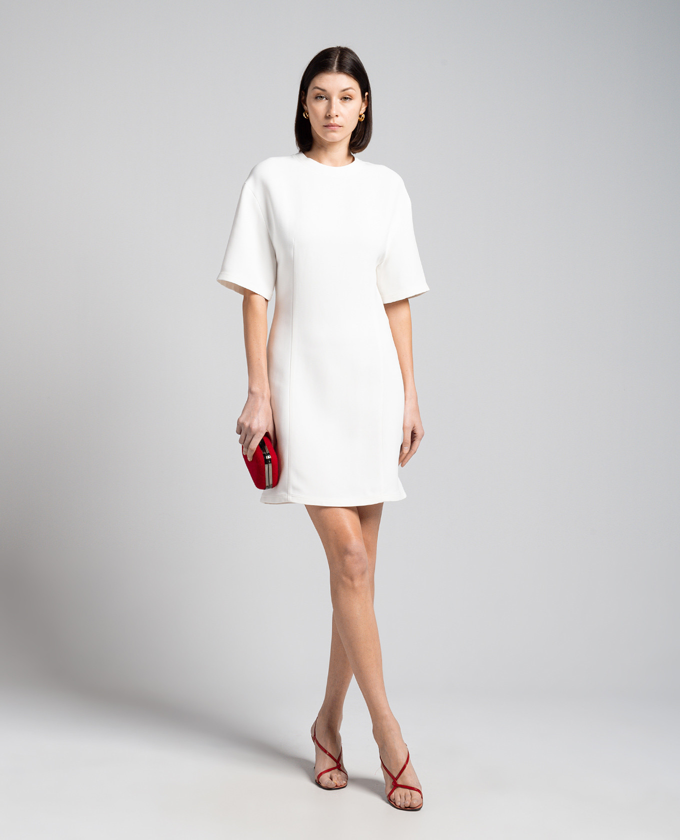 

Structured Couture white sheath dress Valentino